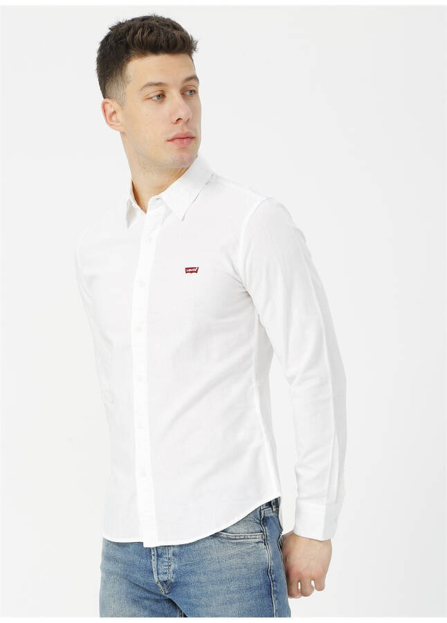 Мужская рубашка Levi's 86625-0002 Ls Battery Shirt Slim белая - 9