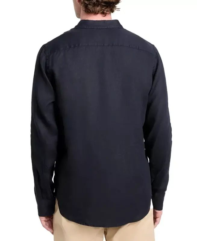 Мужская рубашка Napa Relaxed-Fit с текстурой на пуговицах, Smart Blue Multi - 3