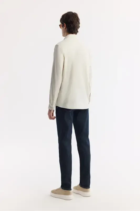 Мужская рубашка Oxford Basic бежевого цвета с пуговицами и воротником Regular Fit, 100% хлопок B002034-Bej - 6