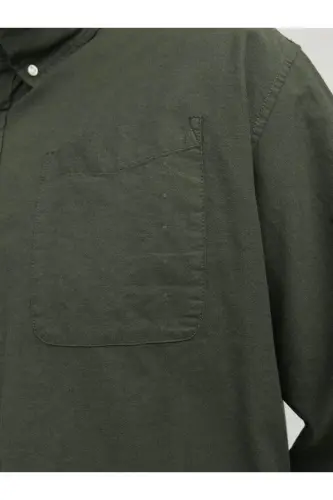 Мужская рубашка Oxford Jack&Jones большого размера хаки - 5