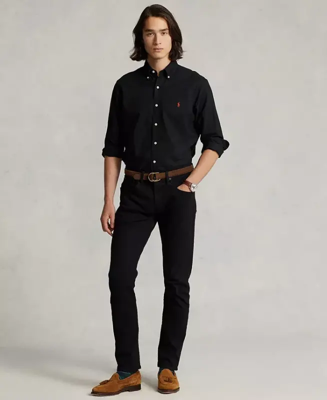 Мужская рубашка Oxford, окрашенная в готовом виде, Polo Black - 2