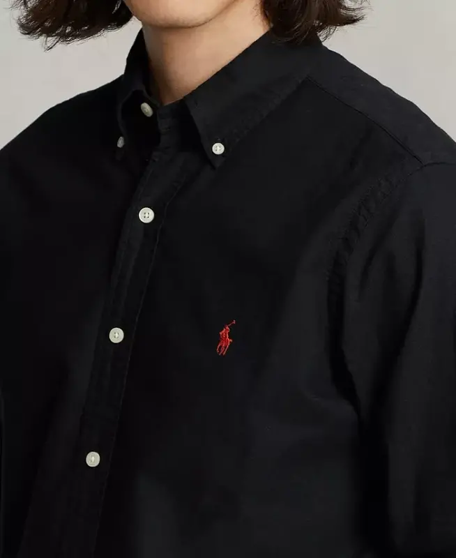 Мужская рубашка Oxford, окрашенная в готовом виде, Polo Black - 3