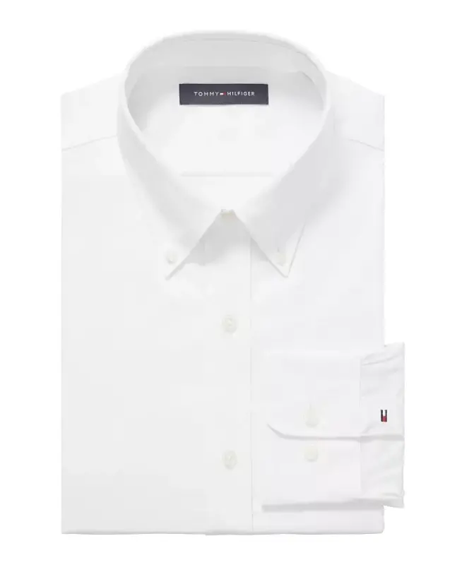 Мужская рубашка-поло из стрейч-твила Slim Fit — белая - 3