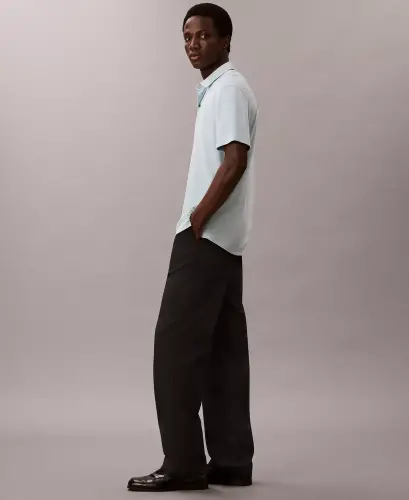 Мужская рубашка-поло из супима-хлопка с коротким рукавом - Winter Sky - 5