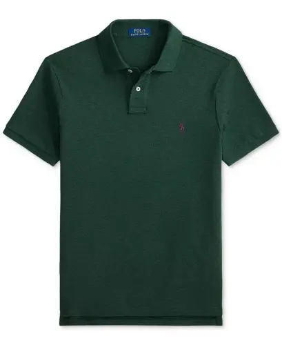 Мужская рубашка поло кроя Custom Slim-Fit из сетчатой ткани — Scotch Pine Heather - 5