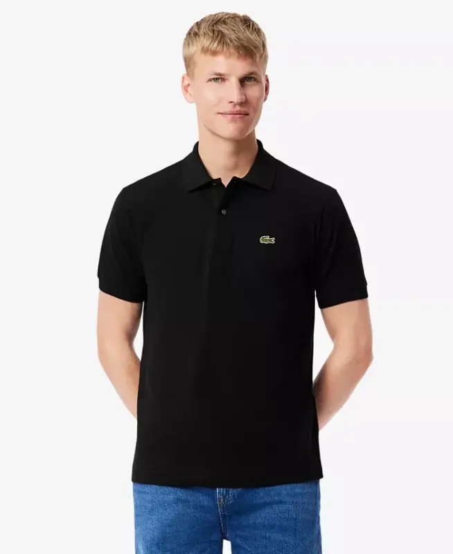 Men's L.12.12 Classic-Fit Short-Sleeve Piqué Polo Shirt-031 - Black - 1