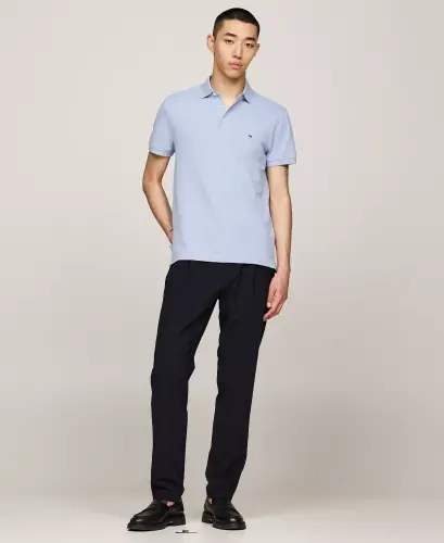 Мужская рубашка-поло Slim Fit 1985 года — цвет морской волны - TOMMY HILFIGER (1)