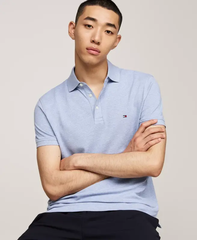 Мужская рубашка-поло Slim Fit 1985 года — цвет морской волны - 3