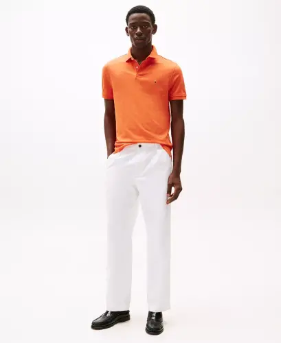 Мужская рубашка-поло Slim Fit 1985 года — яркий оранжевый - 2