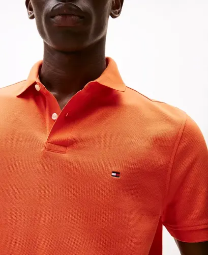 Мужская рубашка-поло Slim Fit 1985 года — яркий оранжевый - 3
