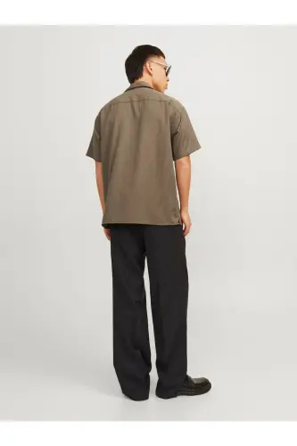 Мужская рубашка с V-образным вырезом JPRCCAARON RESORT SHIRT S/S LN 12251027 - 6