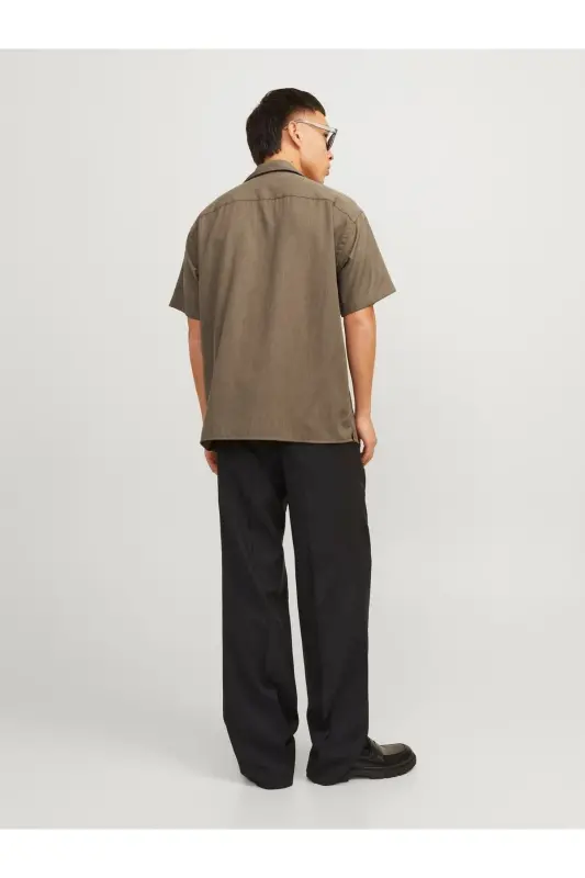 Мужская рубашка с V-образным вырезом JPRCCAARON RESORT SHIRT S/S LN 12251027 - 6