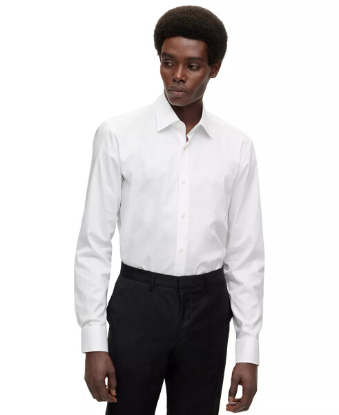 Мужская рубашка Slim Fit с легкой глажкой, белая - 1