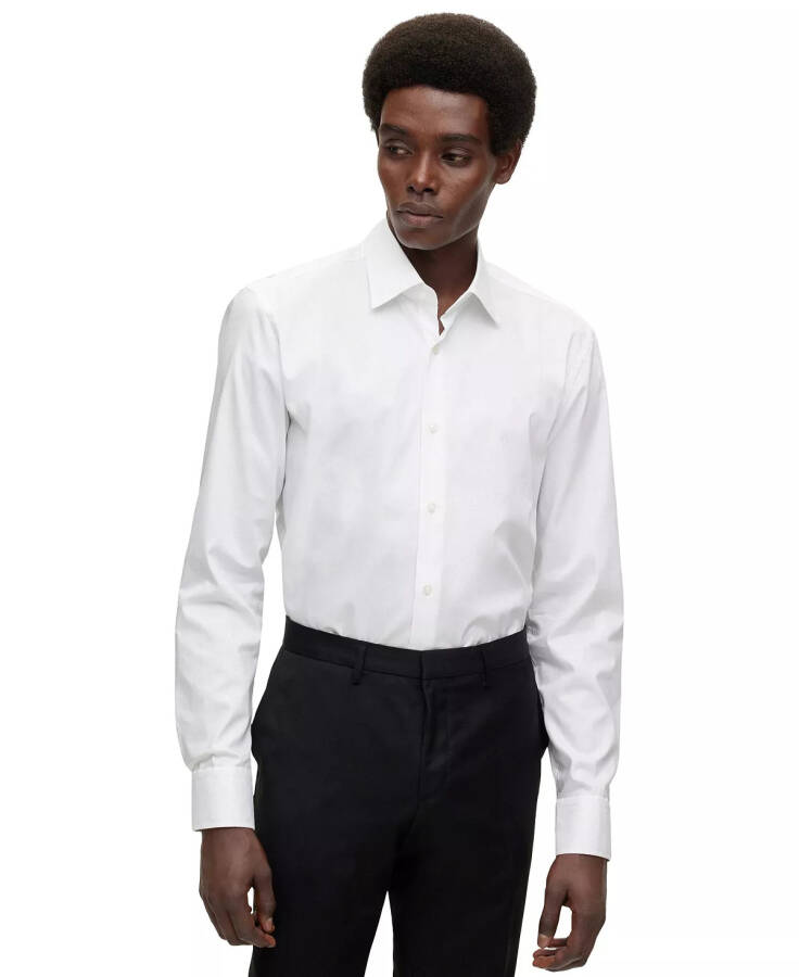Мужская рубашка Slim Fit с легкой глажкой, белая - 1