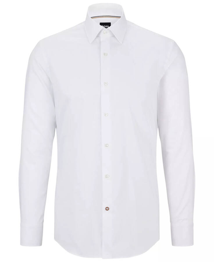 Мужская рубашка Slim Fit с легкой глажкой, белая - 2
