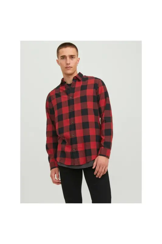 Мужская рубашка в клетку Jack&Jones (12181602) - JACK & JONES