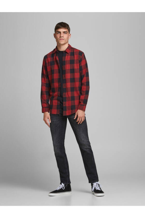 Мужская рубашка в клетку Jack&Jones Twill L/S - 2