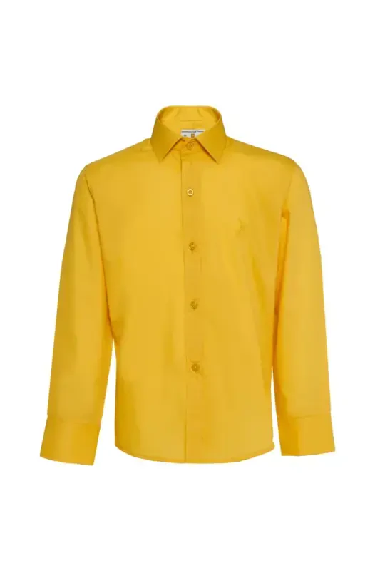 Мужская рубашка золотистого цвета для мальчиков - золотистый - 1