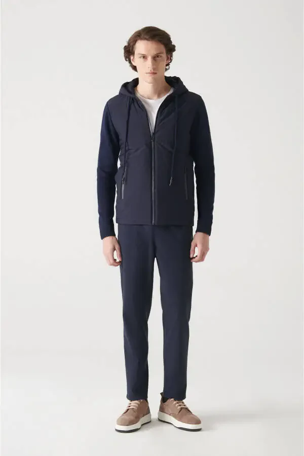 Мужская синяя куртка с капюшоном - 5