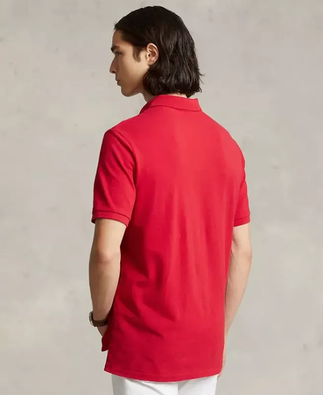 Мужская сплошная мешковатая поло-рубашка Slim Fit - RL 2000 Красный - 4