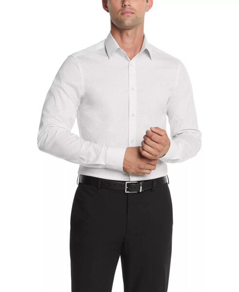 Мужская стальная приталенная сорочка Calvin Klein Slim Fit серого цвета - 1