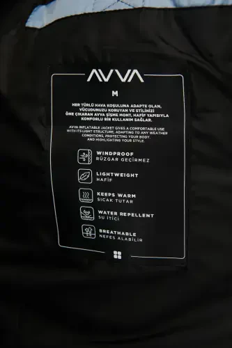 Мужская светло-голубая пуховая куртка - 5