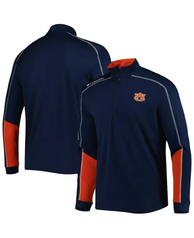 Мужская темно-синяя куртка Auburn Tigers Shotgun 2.0 Omni-Wick на молнии на четверть - 1