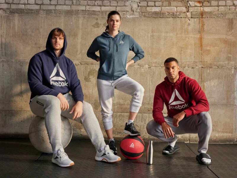 Мужская толстовка Reebok с капюшоном и логотипом Delta, размеры S-3XL - REEBOK