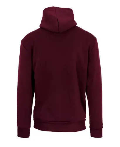 Men's Oversized Slim-Fit Fleece-Lined Pullover Hoodie-Burgundy - 2
