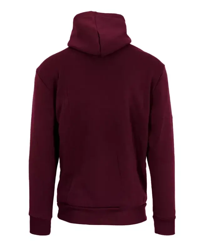 Men's Oversized Slim-Fit Fleece-Lined Pullover Hoodie-Burgundy - 2