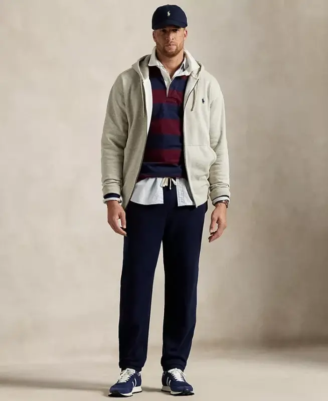 Мужская толстовка с капюшоном на молнии Signature Fleece больших размеров - 1