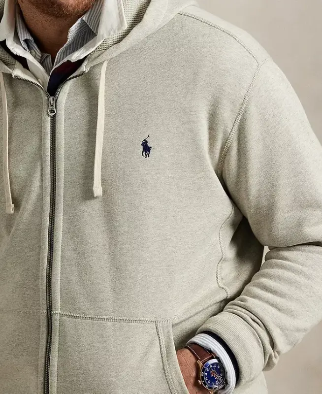 Мужская толстовка с капюшоном на молнии Signature Fleece больших размеров - 2