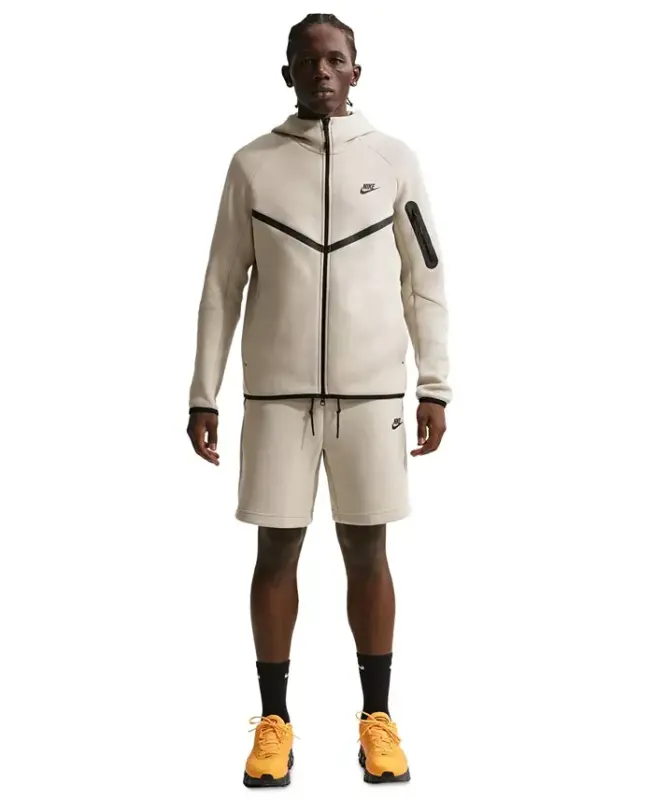 Мужская толстовка Tech Fleece на молнии - Светло-коричневый/Черный - 1