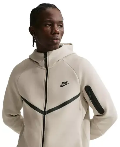 Мужская толстовка Tech Fleece на молнии - Светло-коричневый/Черный - NIKE (1)