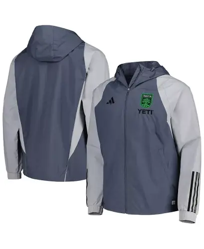 Мужская угольная куртка-худи на молнии Austin FC All-Weather Raglan - угольная - 1