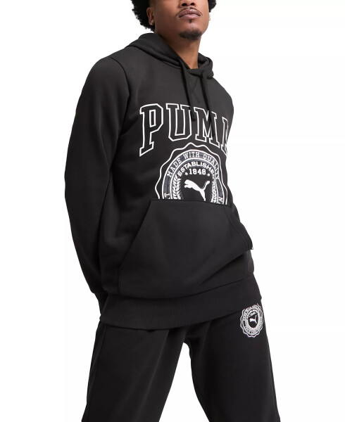 Мужская винтажная спортивная толстовка с графическим логотипом Fleece Hoodie Puma Black - 1