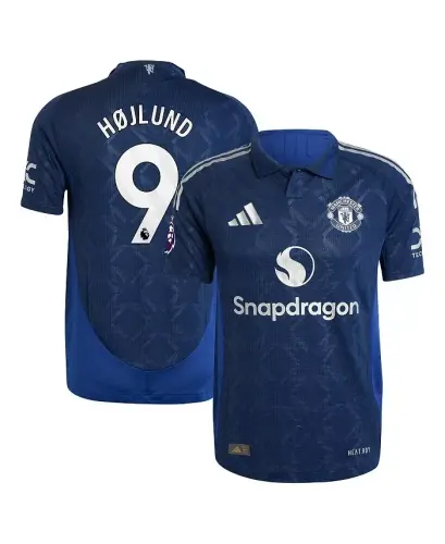Мужская выездная подлинная игровая футболка Rasmus Hojlund Navy Manchester United 2024/25 - Navy - 1