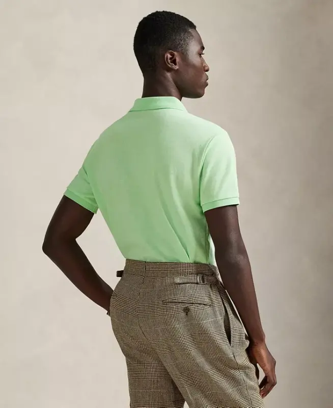Мужская хлопковая облегающая рубашка поло Custom Slim Fit - Cruise Lime - 2