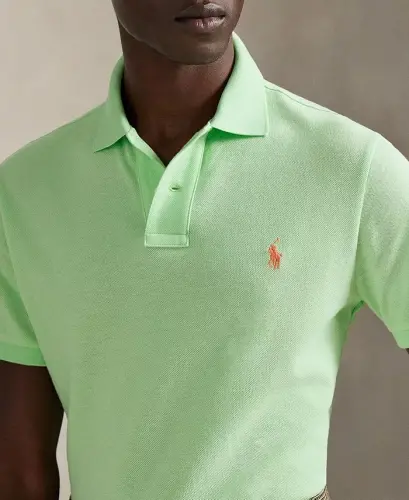 Мужская хлопковая облегающая рубашка поло Custom Slim Fit - Cruise Lime - 3