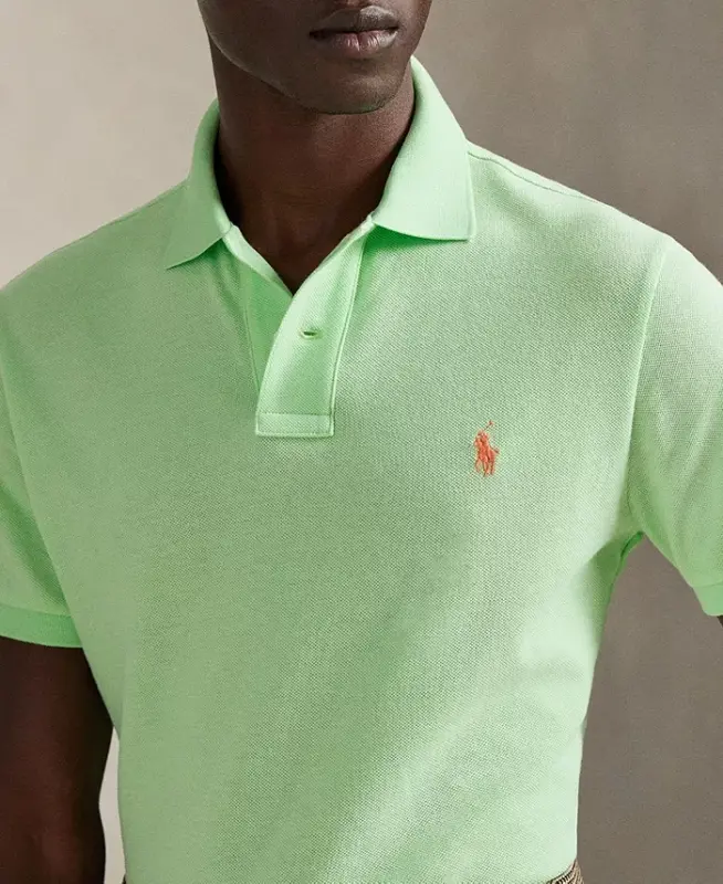 Мужская хлопковая облегающая рубашка поло Custom Slim Fit - Cruise Lime - 3