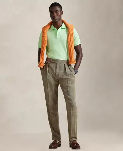 Мужская хлопковая облегающая рубашка поло Custom Slim Fit - Cruise Lime - 4