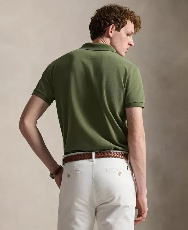 Men's Cotton Custom Slim Fit Mesh Polo Shirt - Supply Olive - 2