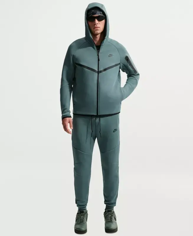 Мужская худи на молнии Tech Fleece - Mineral Slate/Black - NIKE