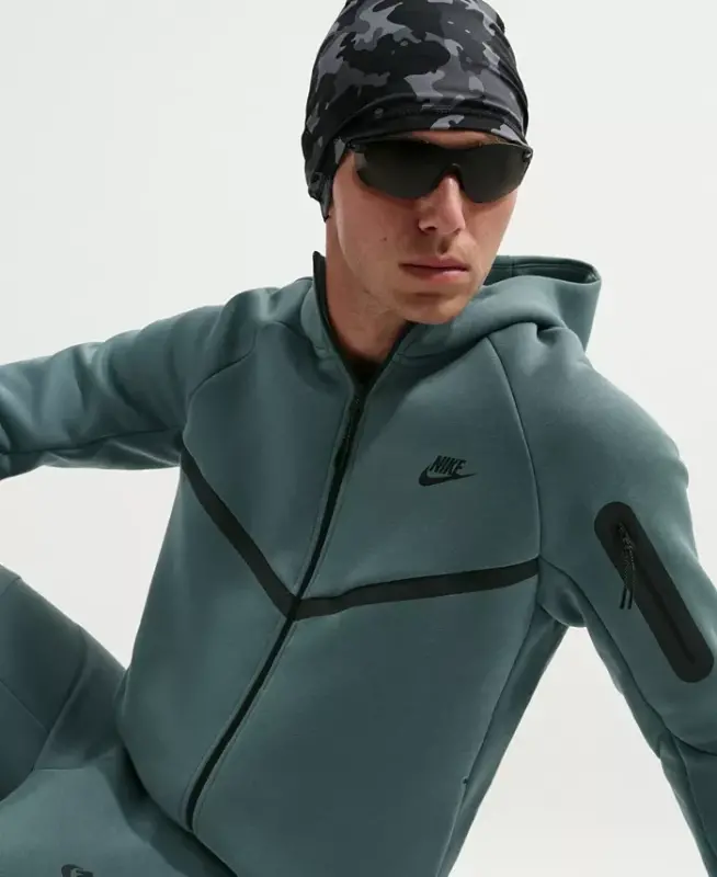 Мужская худи на молнии Tech Fleece - Mineral Slate/Black - 2
