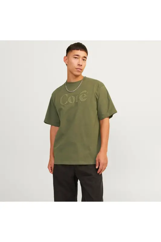 Мужская зеленая футболка Austin Application (12256401-CYP) - JACK & JONES