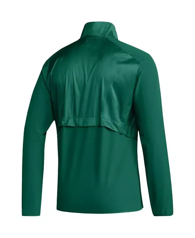 Мужская зеленая куртка Miami Hurricanes Sideline AEROREADY Raglan Sleeve Quarter-Zip - Green - 2