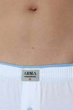 Мужские белые боксеры с застежкой на пуговицах, комплект из 3 штук, 100% хлопковый трикотаж - 1