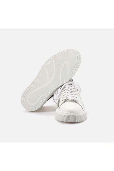 Мужские белые спортивные кожаные кроссовки & Sneakers-Be - 5