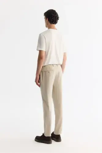 Мужские бежевые брюки чино Lamus Slim Fit с классической талией, мягкие на ощупь, узкие B003035 - 3