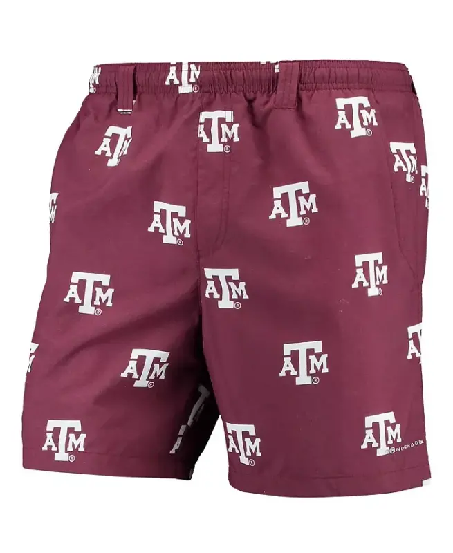 Мужские бордовые шорты Texas A&M Aggies PFG Backcast II Omni-Shade Hybrid - COLUMBIA